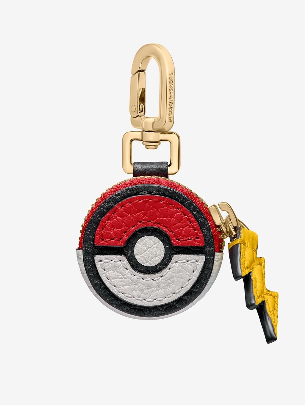 Poké Ball Leather Key Charm with Lightning Bolt